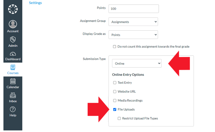 Use Canvas to make an assignment that students will complete on paper